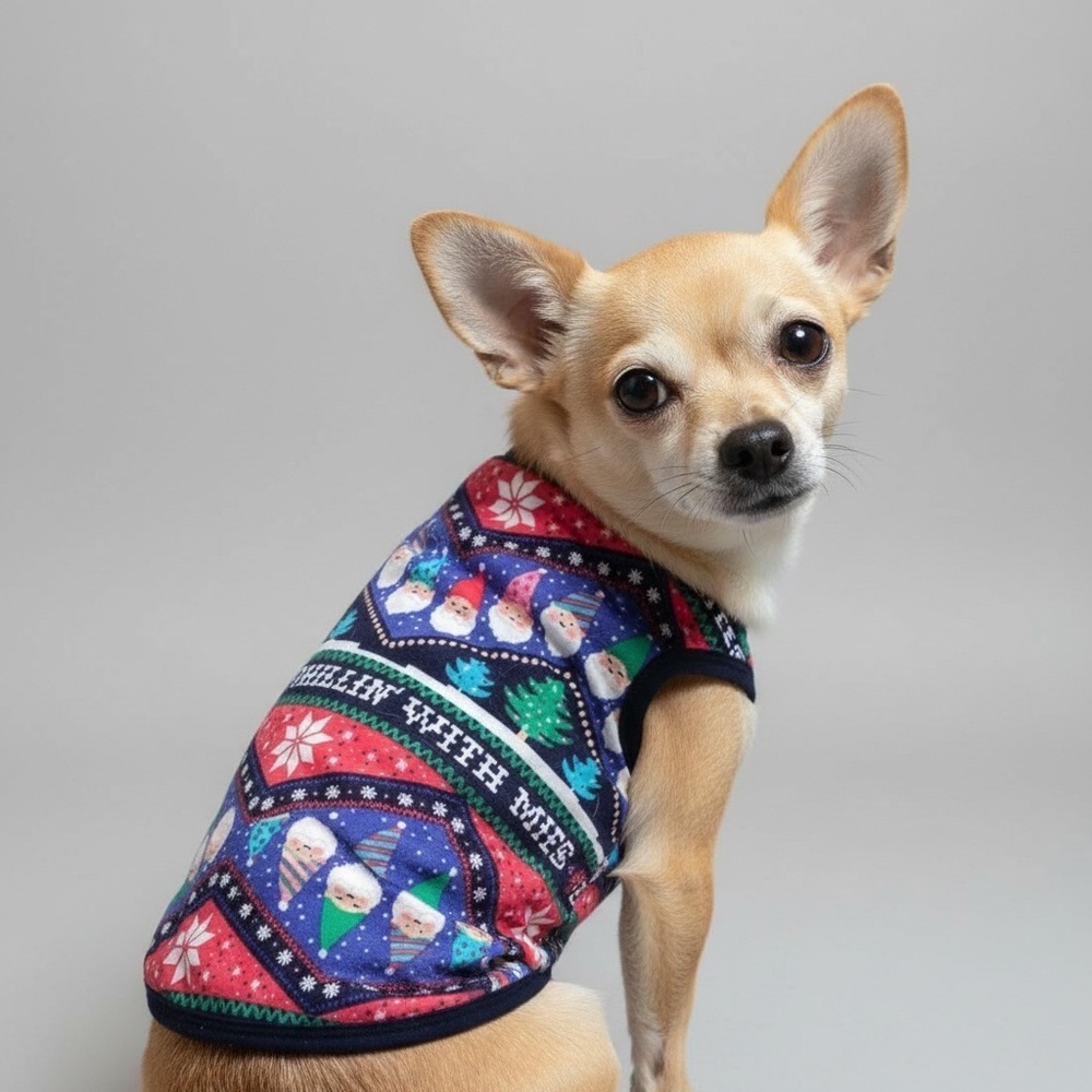Gnome Fleece Dog Christmas Vest Coat
